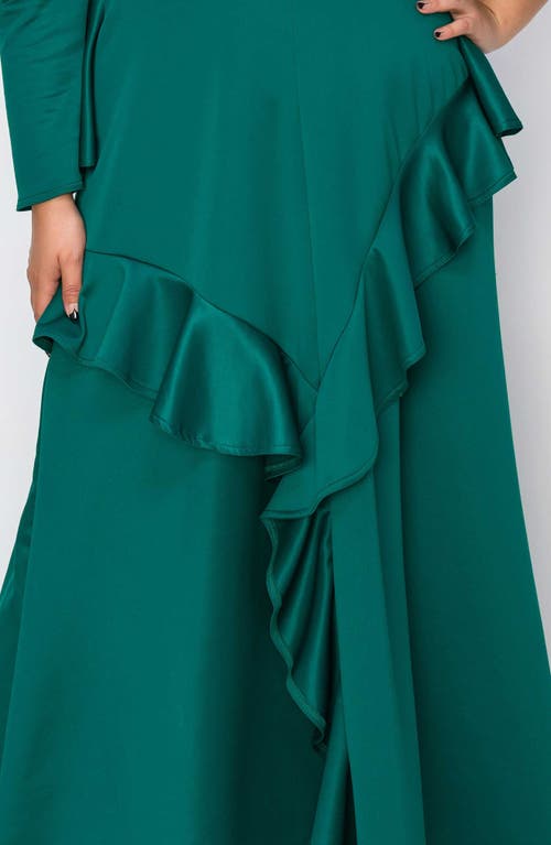 L I V D Vivienne Ruffle Maxi Dress In Green
