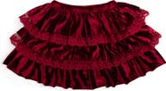 Sweet Wink Ruby Red Velvet Tiered Christmas Skirt