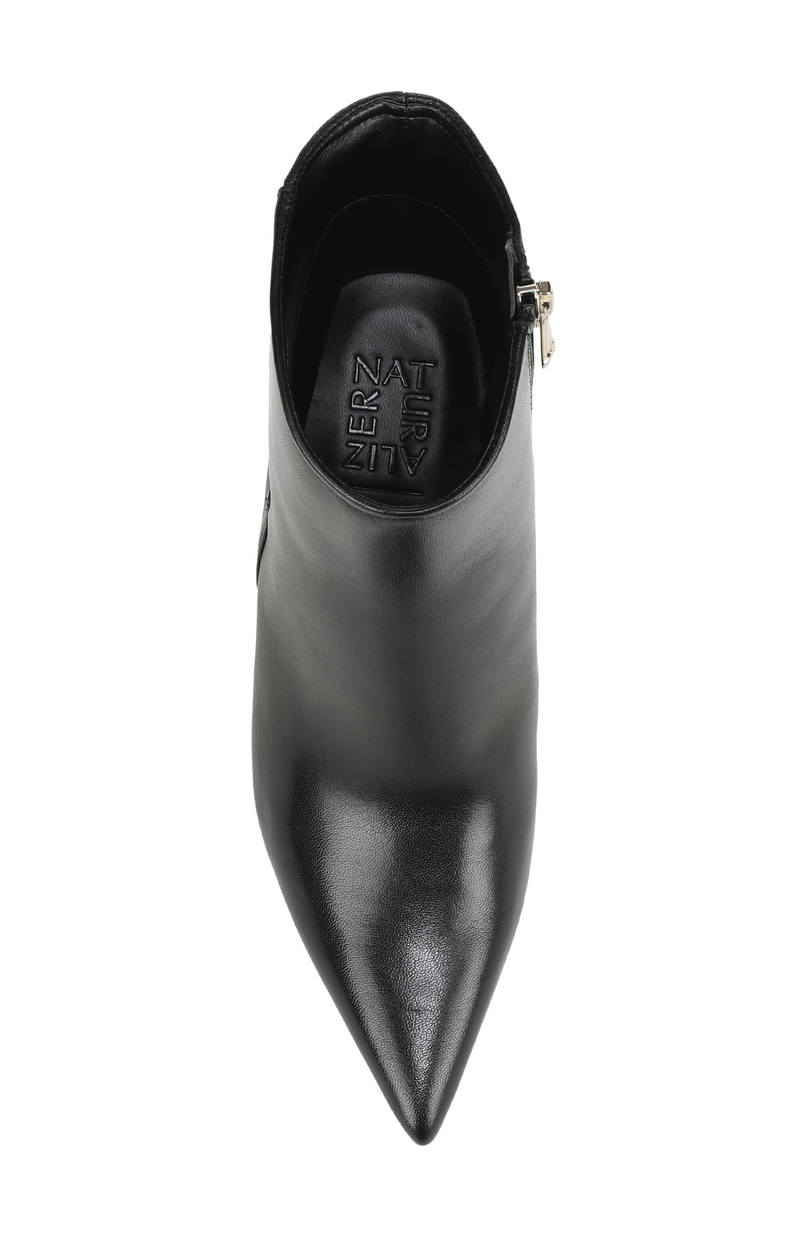 Eva Leather Pointed Toe Bootie, Alternate, color, BLACK LEATHER