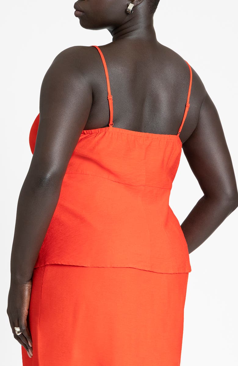 ELOQUII Ruched Tie Front Camisole, Alternate, color, 