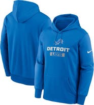 Nike Men's Nike Blue Detroit Lions Toss Sweep Performance Pullover Hoodie