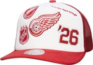 Mitchell & Ness Men's Mitchell & Ness White/Red Detroit Red Wings Gridlock Trucker Adjustable Hat
