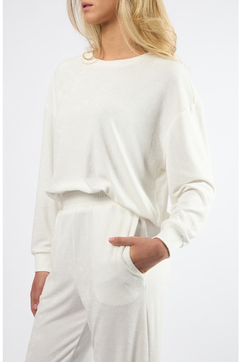 Terry Cloth Sweatshirt, Alternate, color, WHITE