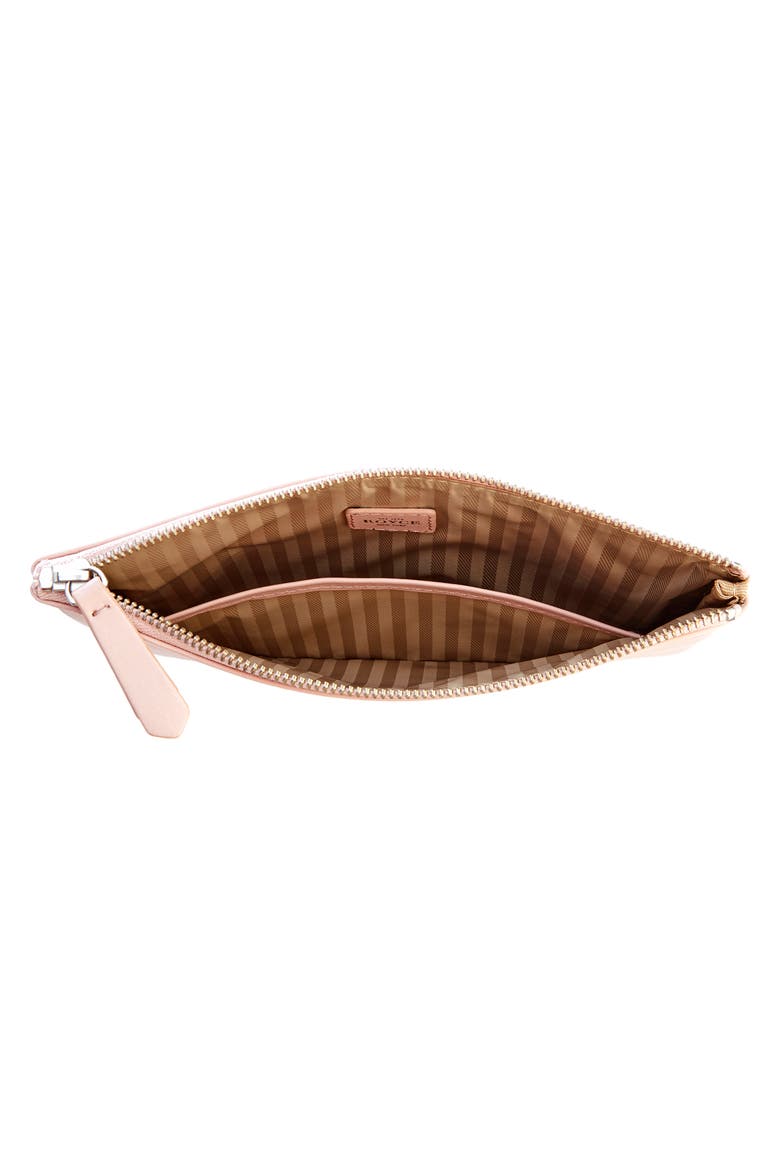 Personalized Leather Travel Pouch, Alternate, color, LIGHT PINK- GOLD FOIL
