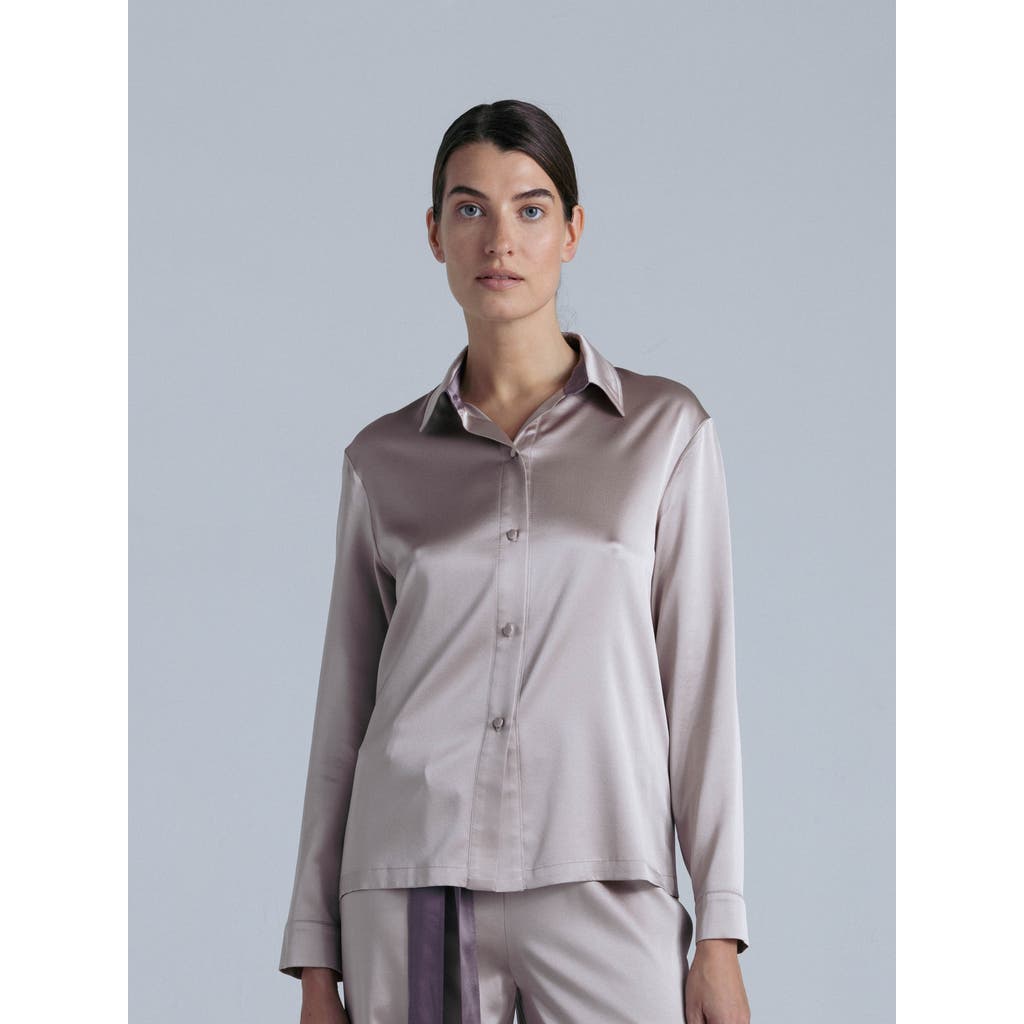 Alas Silk Long Sleeve Shirt In Gray