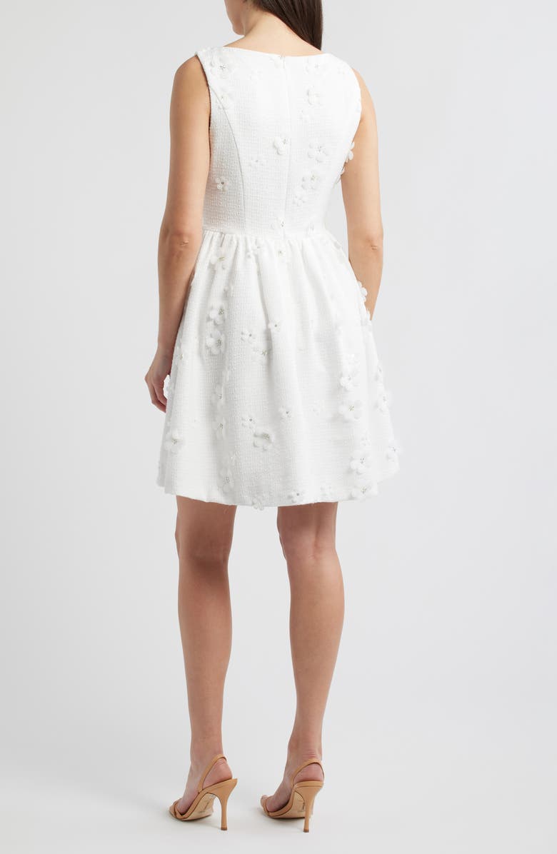Eliza J Floral Appliqué Sleeveless Fit & Flare Dress, Alternate, color, Ivory