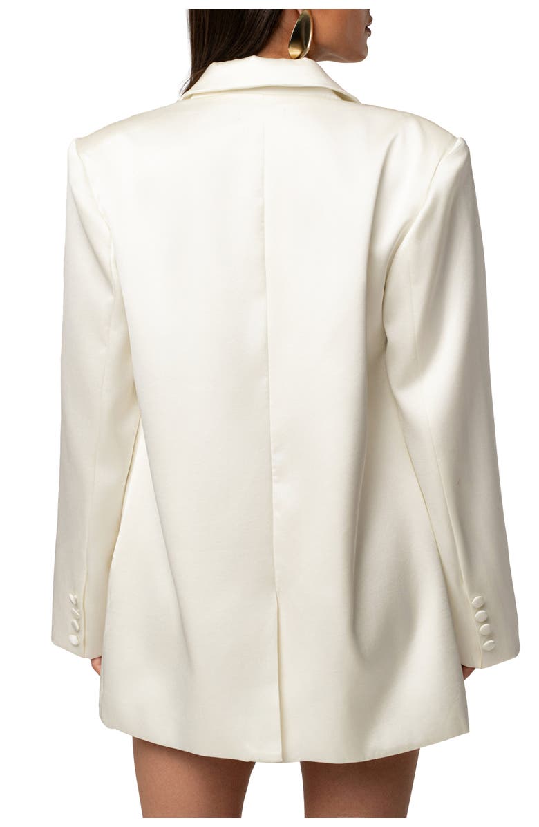 JLUXLABEL Lara Oversize Satin Blazer, Alternate, color, Ivory