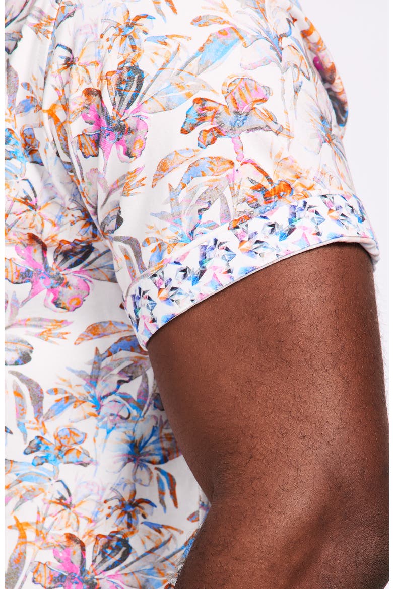 Short Sleeve Stretch Cotton Button-Up Shirt, Alternate, color, WHITE