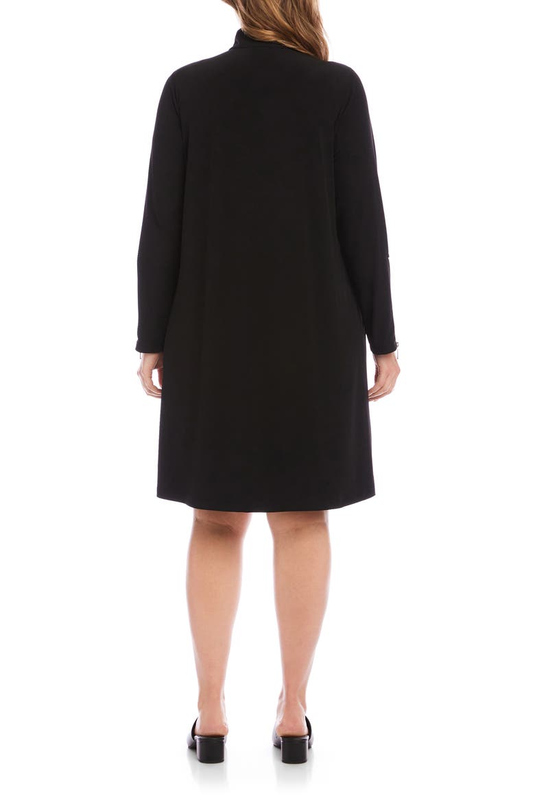 Half Zip Long Sleeve Travel Jersey Dress, Alternate, color, BLACK