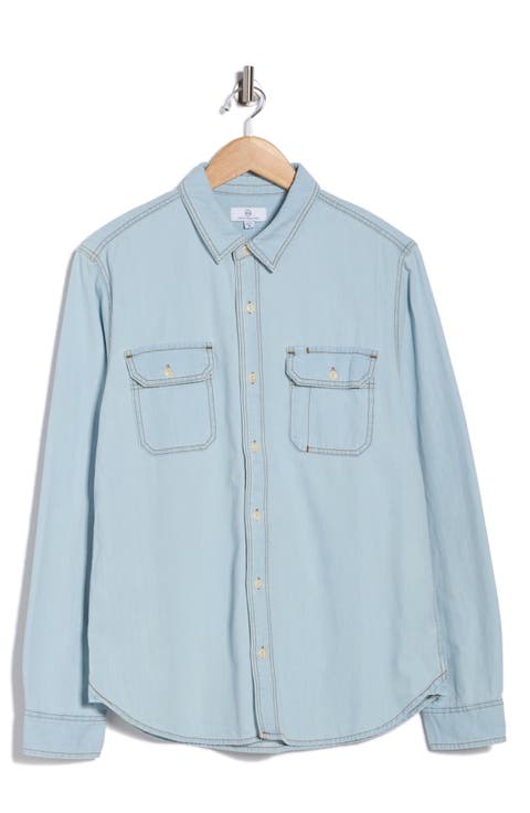 Benning Chambray Slim Fit Utility Shirt