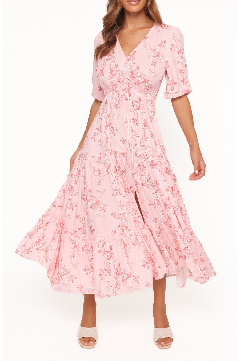Kelda Floral Midi Dress, Main, color, ROSE PINK FLORAL