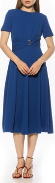 Alexia Admor Xi Gathered Waist Midi Dress
