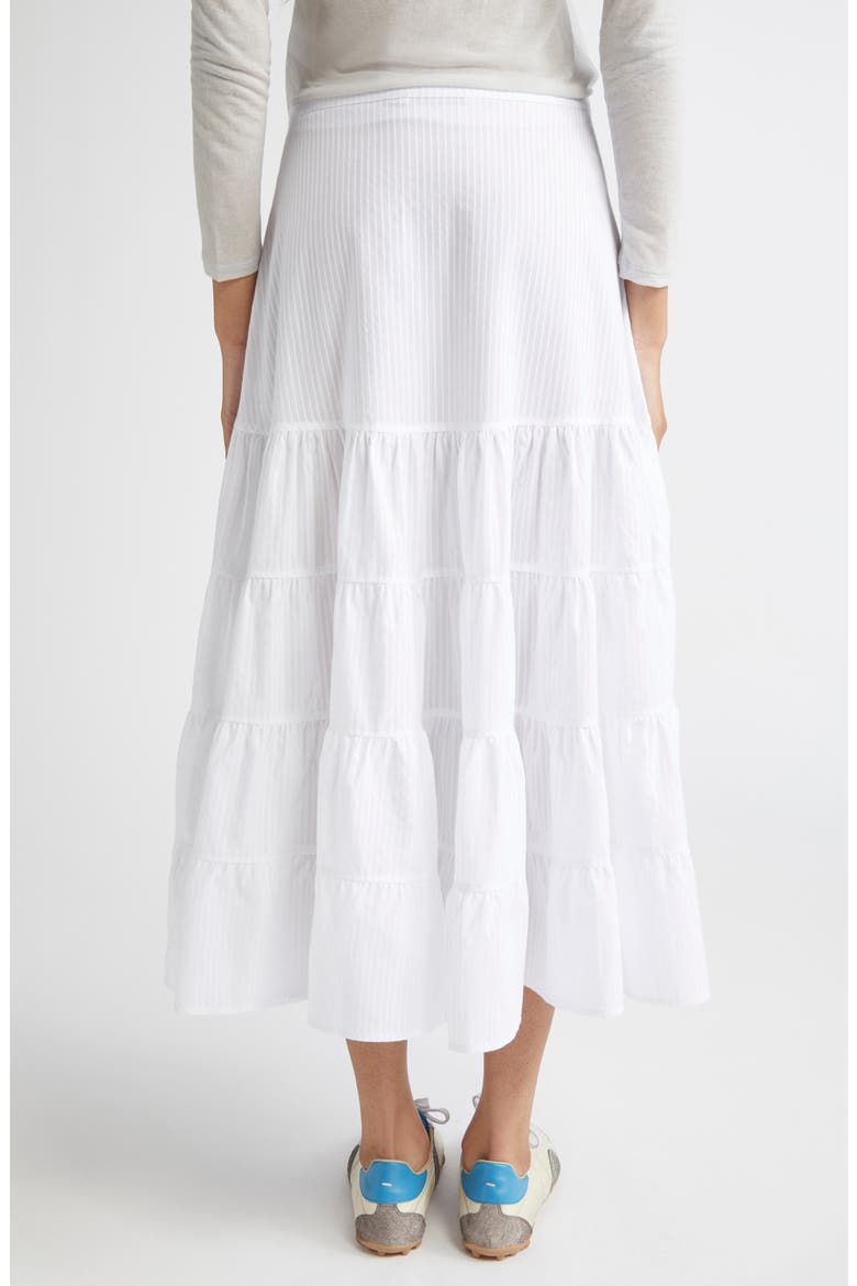 Long Etoile Stripe Tiered Cotton Maxi Skirt, Alternate, color, WHITE