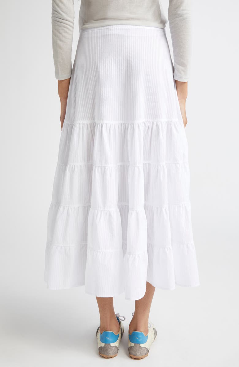 Paloma Wool Long Etoile Stripe Tiered Cotton Maxi Skirt, Alternate, color, White