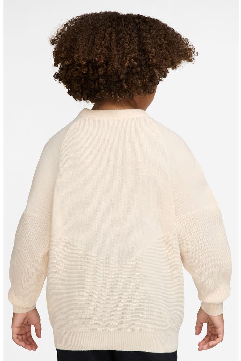 Kids' Sportswear Knit Crewneck Sweater, Alternate, color, CHALK