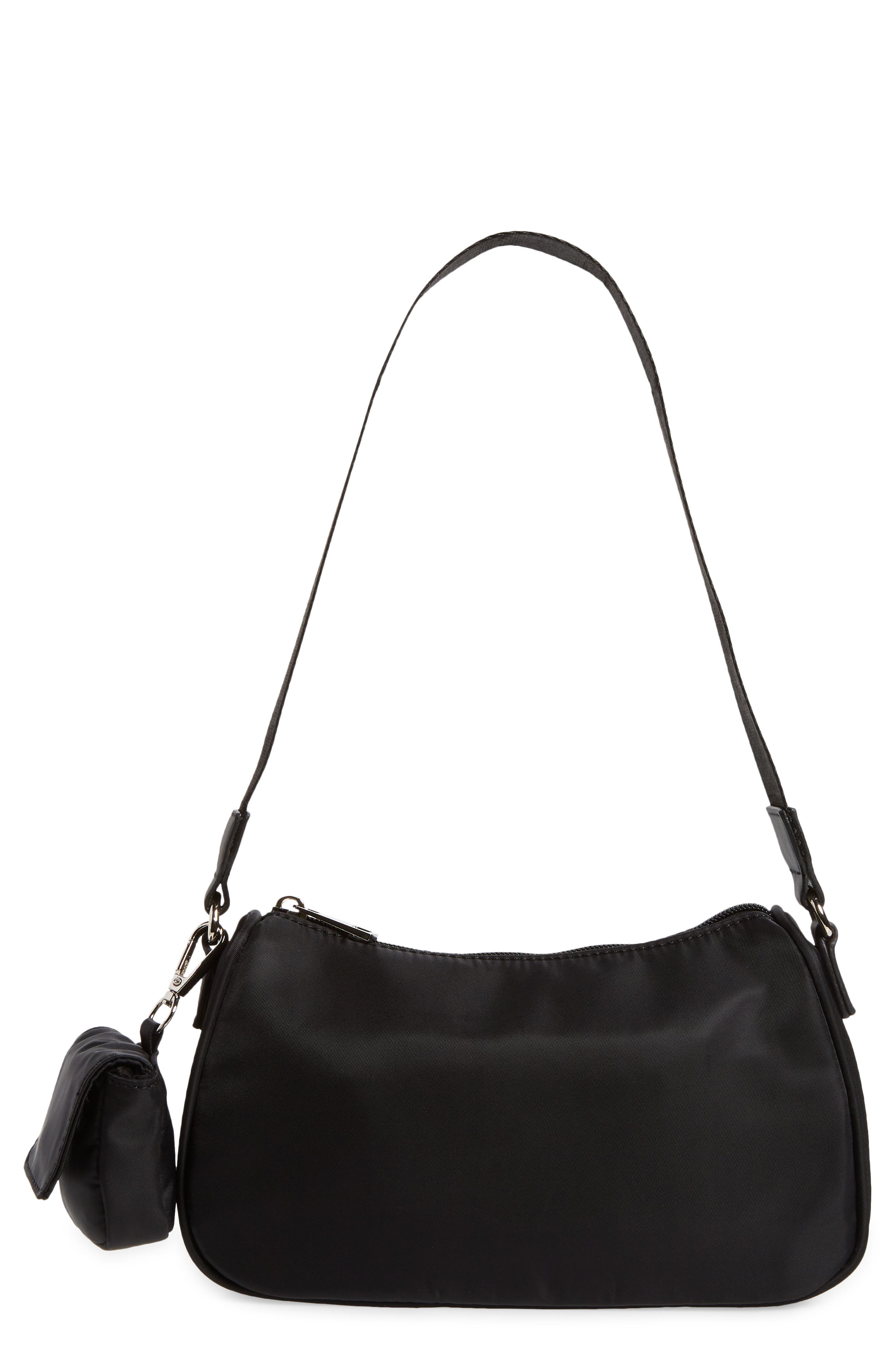 BP Baguette Shoulder Bag with Pouch, Main, color, BLACK