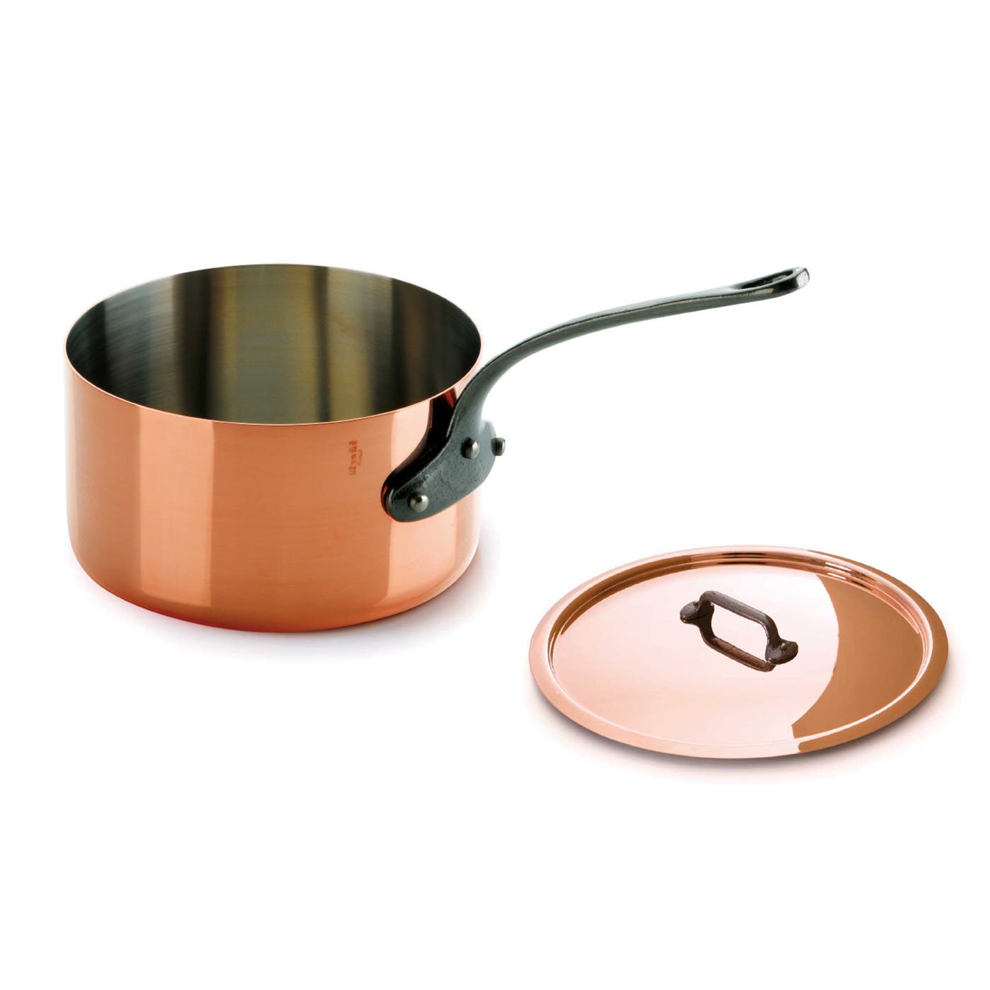 Mauviel M'150 Ci Saucepan With Cast Iron Handle And Lid, 7 Inch In Brown