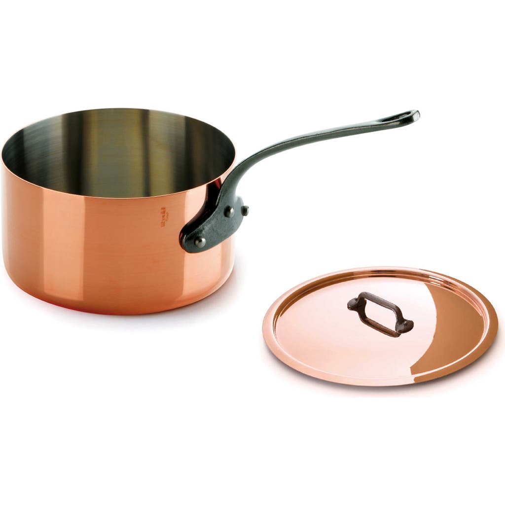 Mauviel M'150 Ci Saucepan With Cast Iron Handle And Lid, 7 Inch In Brown