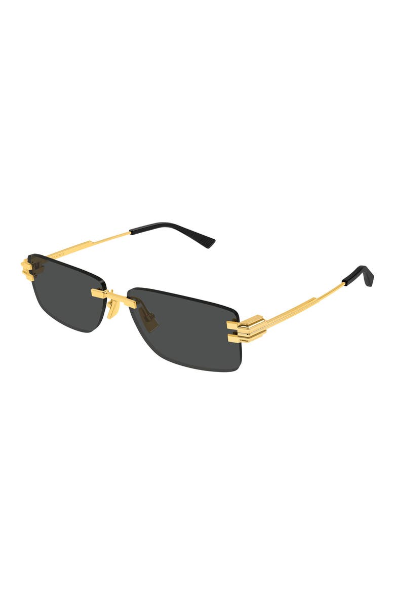 BV1511S 58mm Gradient Rectangular Sunglasses, Alternate, color, SHINY GOLD