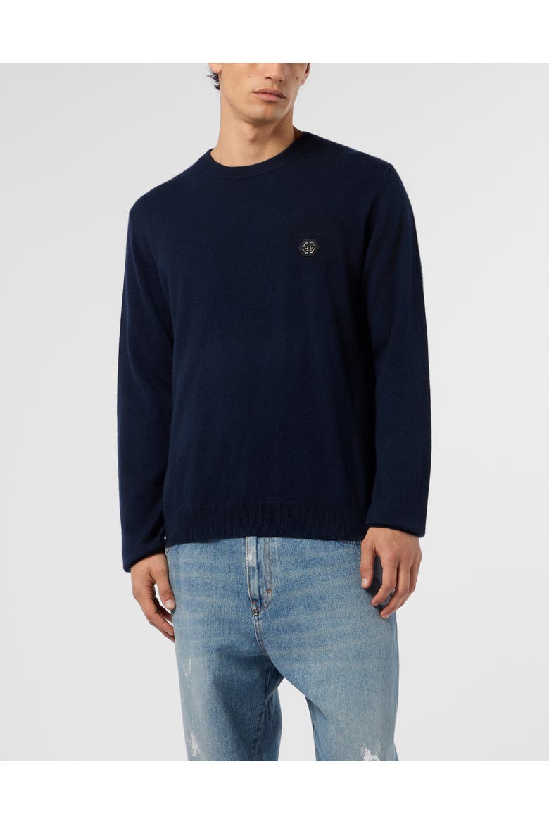 Round Neck Pullover Greatness Men, Main, color, navy