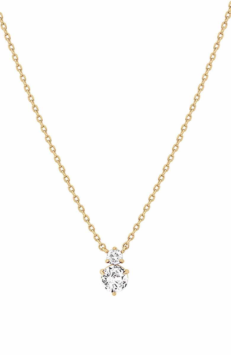 Bearfruit Jewelry 14k Gold Plated Deux Birthstone Necklace Personalized Gift Idea, Main, color, Crystal/April