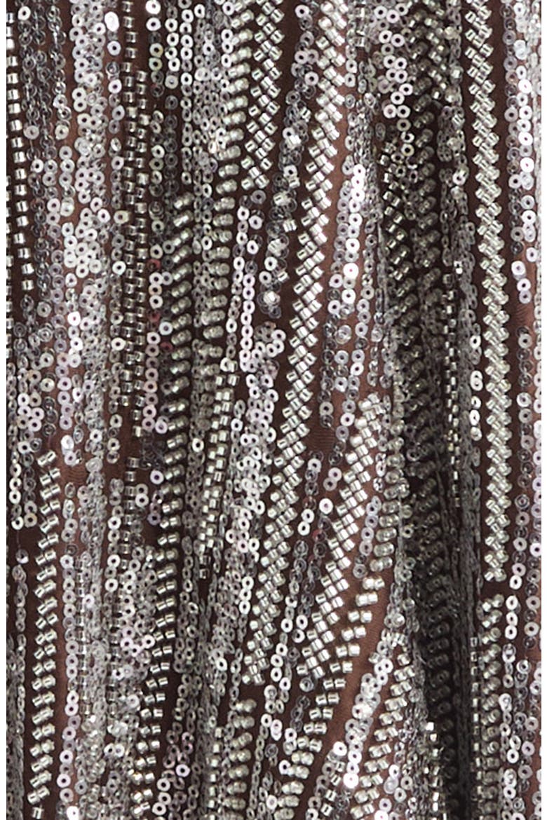 Beaded Long Fluid Skirt, Alternate, color, SILVER / BROWN