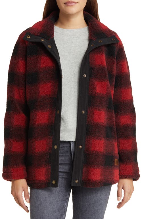Pendleton Women's Windom Stand-collar Plaid Jacket In Red/black Buffalo