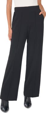 Vince Camuto Pintuck Wide Leg Pull-On Pants
