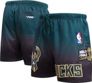 PRO STANDARD Men's Pro Standard Black/Hunter Green Milwaukee Bucks Ombre Mesh Shorts
