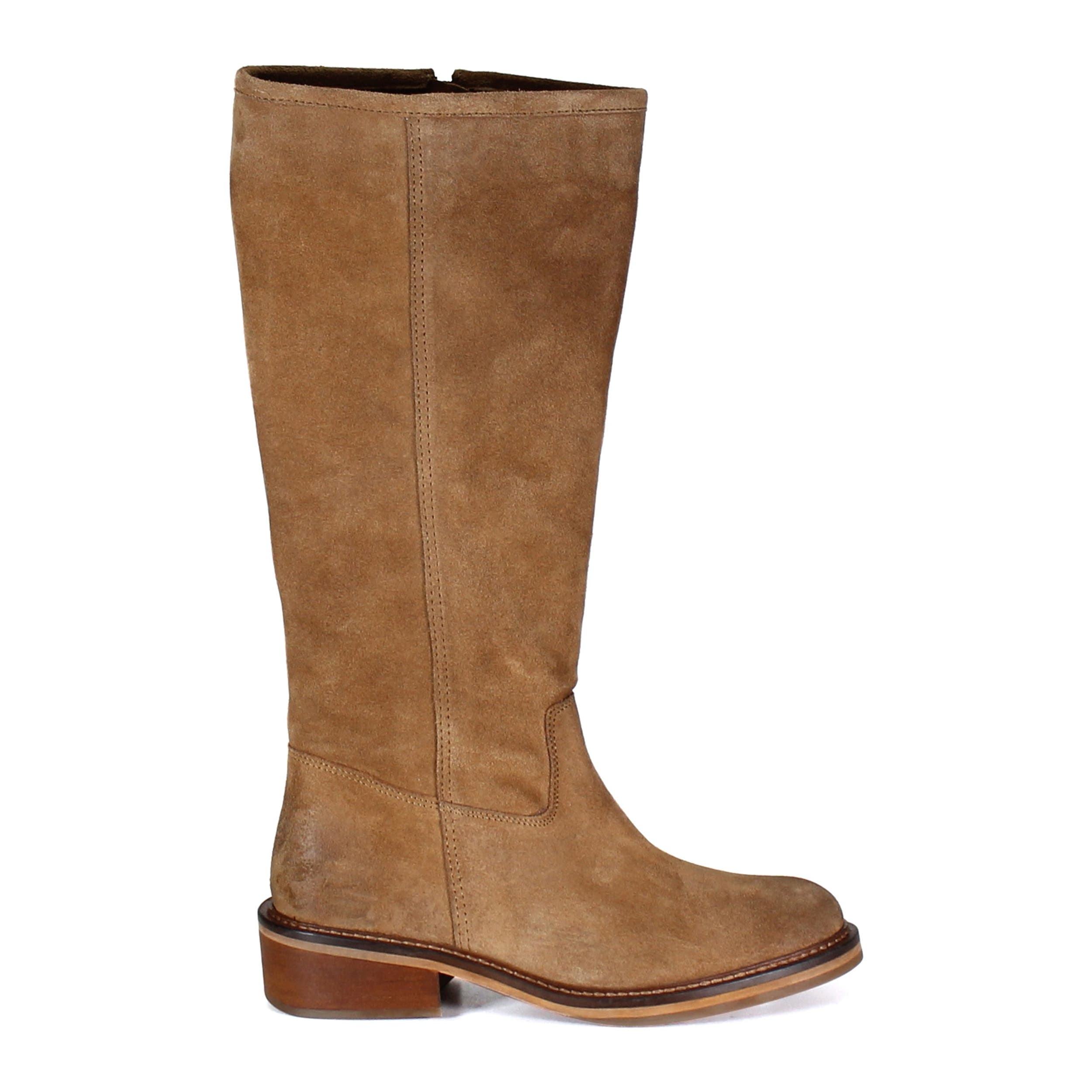 KEEP EM Suede Riding Style Boot, Alternate, color, Tan