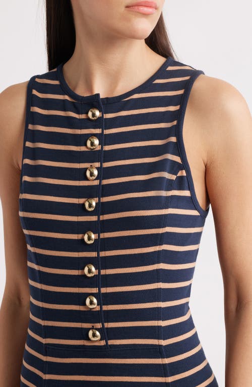 Nation Ltd Jayna Sleeveless Mini Dress In Latte Stripe