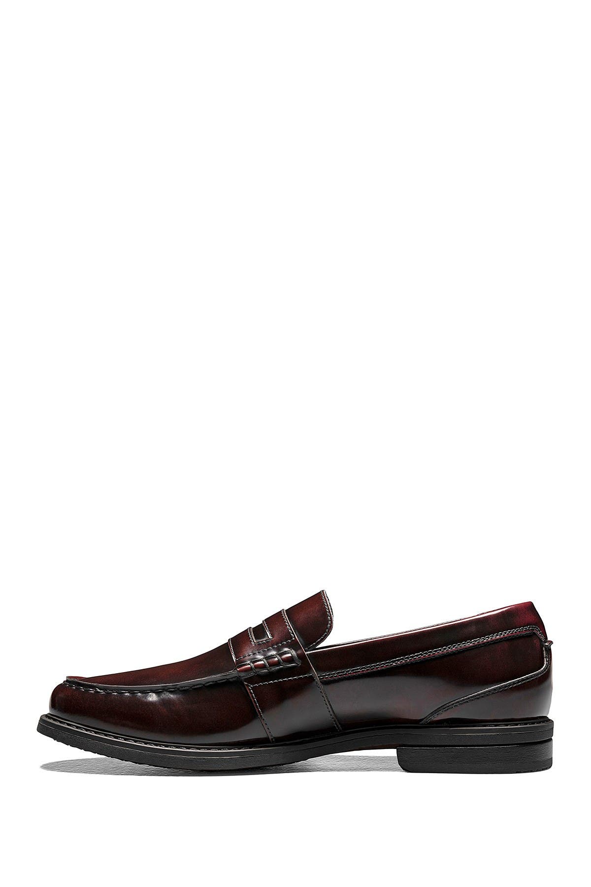 Lincoln Leather Moc Toe Penny Loafer - Wide Width Available, Alternate, color, POLISHED BURGUNDY