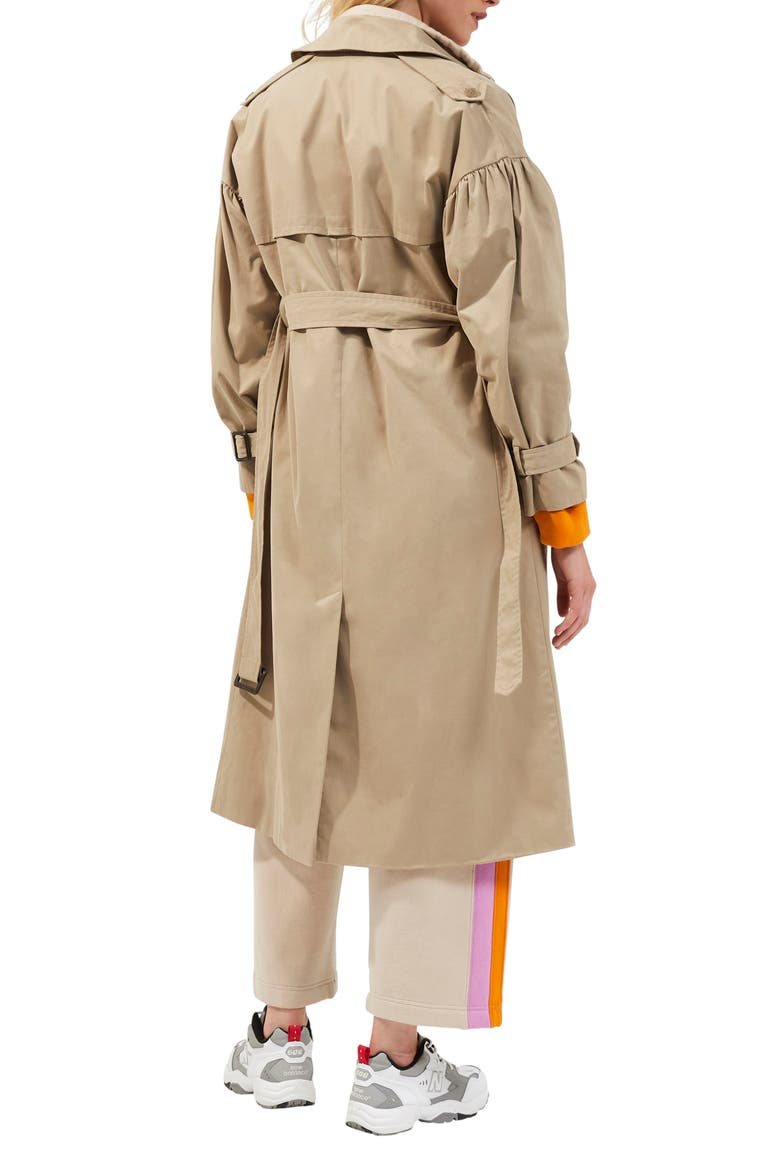 Anai Double Breasted Trench Coat, Alternate, color, ALUMINIUM