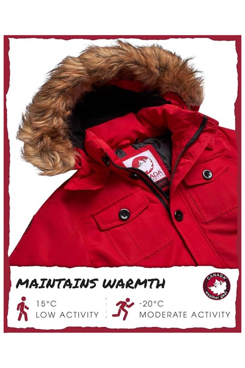 Boys' Heavyweight Winter Ski Jacket, Alternate, color, Red