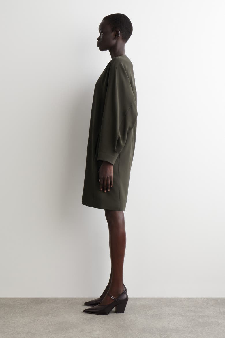 Sculptural Mini Dress, Alternate, color, BROWN