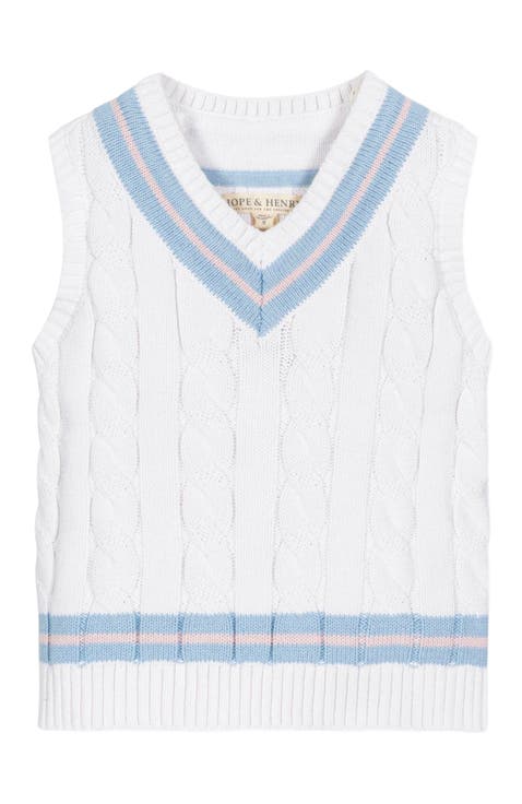 Boys' Organic Cricket Sweater Vest, Kids