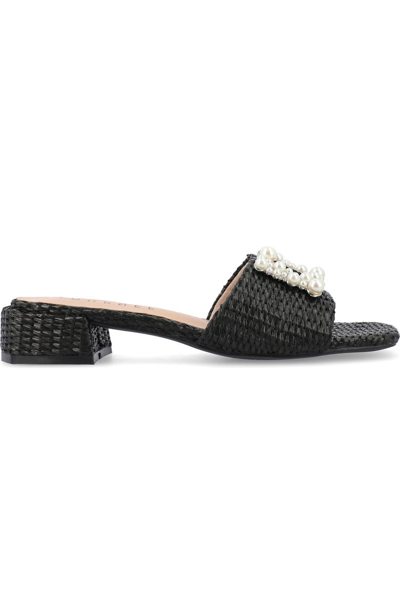 Journee Collection Justina Embellished Raffia Slide Sandal, Alternate, color,
