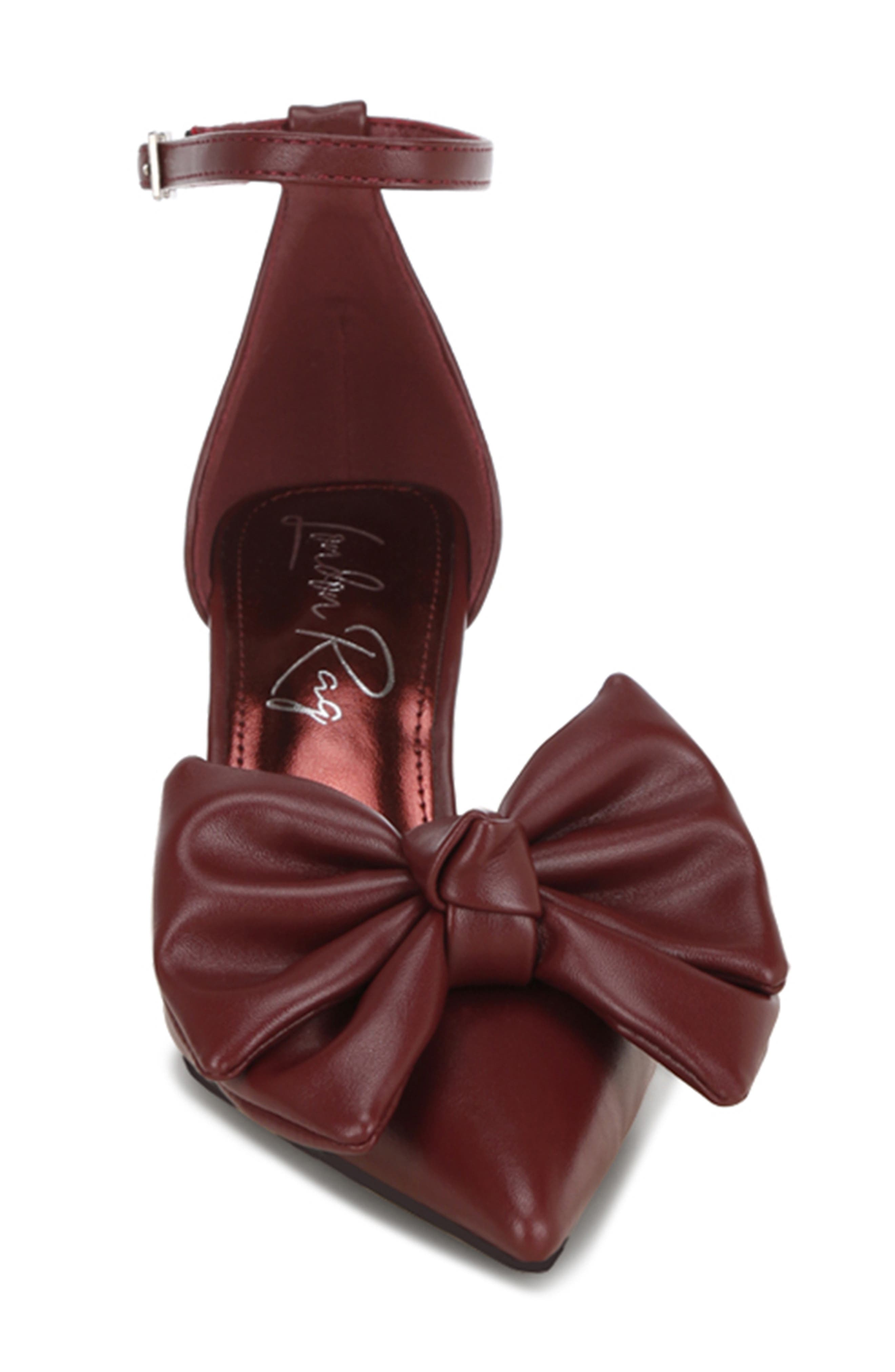 Papave Leather Pointed Toe Pump, Alternate, color, BURGUNDY SMOOTH