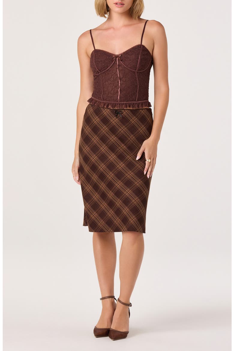 Lace Bustier Crop Camisole, Alternate, color, BROWN