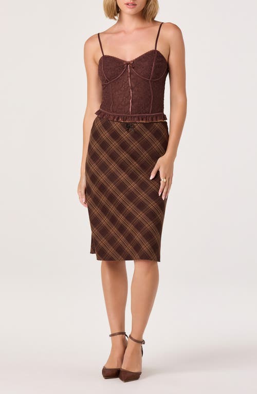 Astr The Label Lace Bustier Crop Camisole In Brown