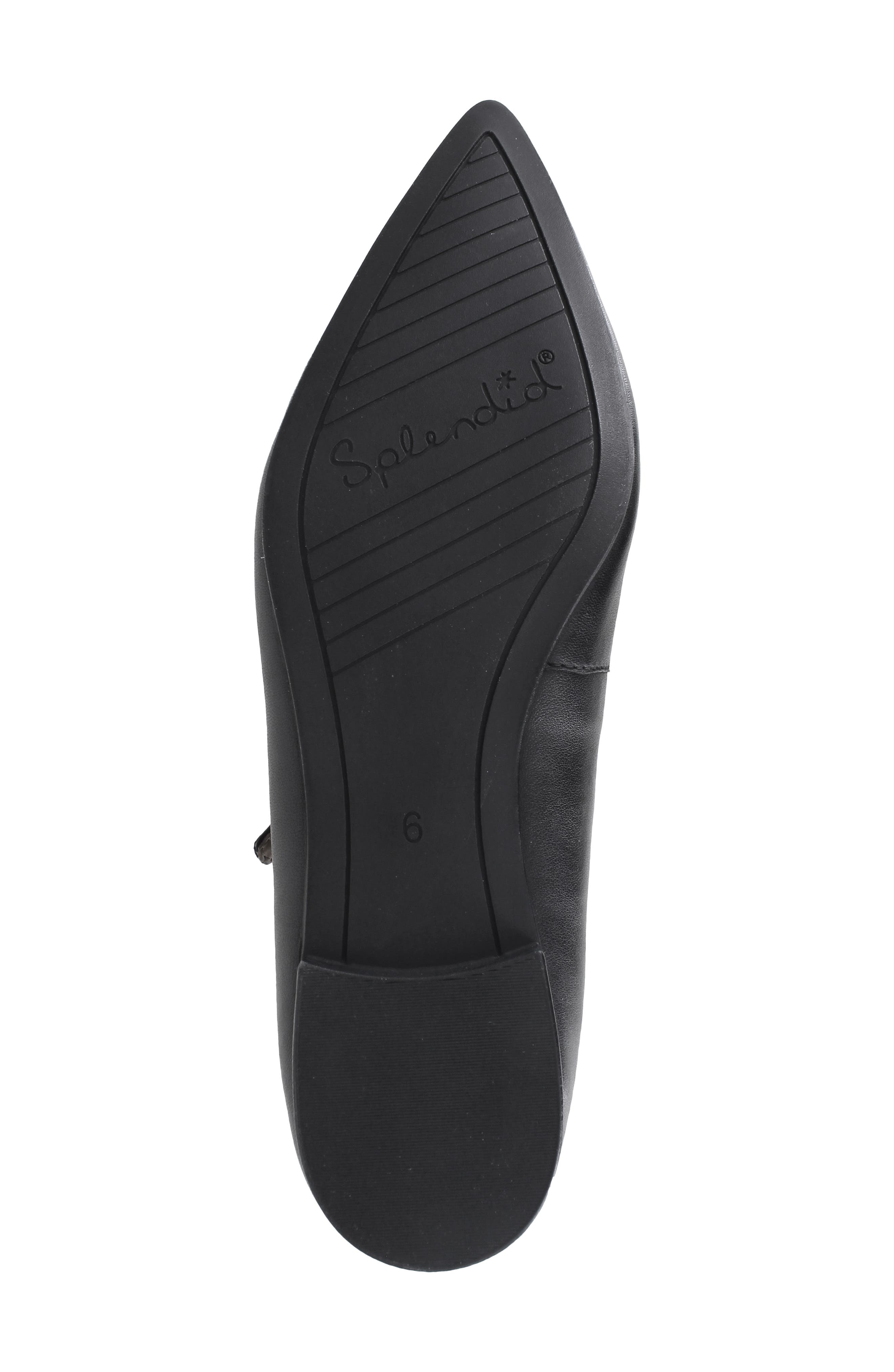 Mariana Pointed Toe Mary Jane Flat, Alternate, color, BLACK