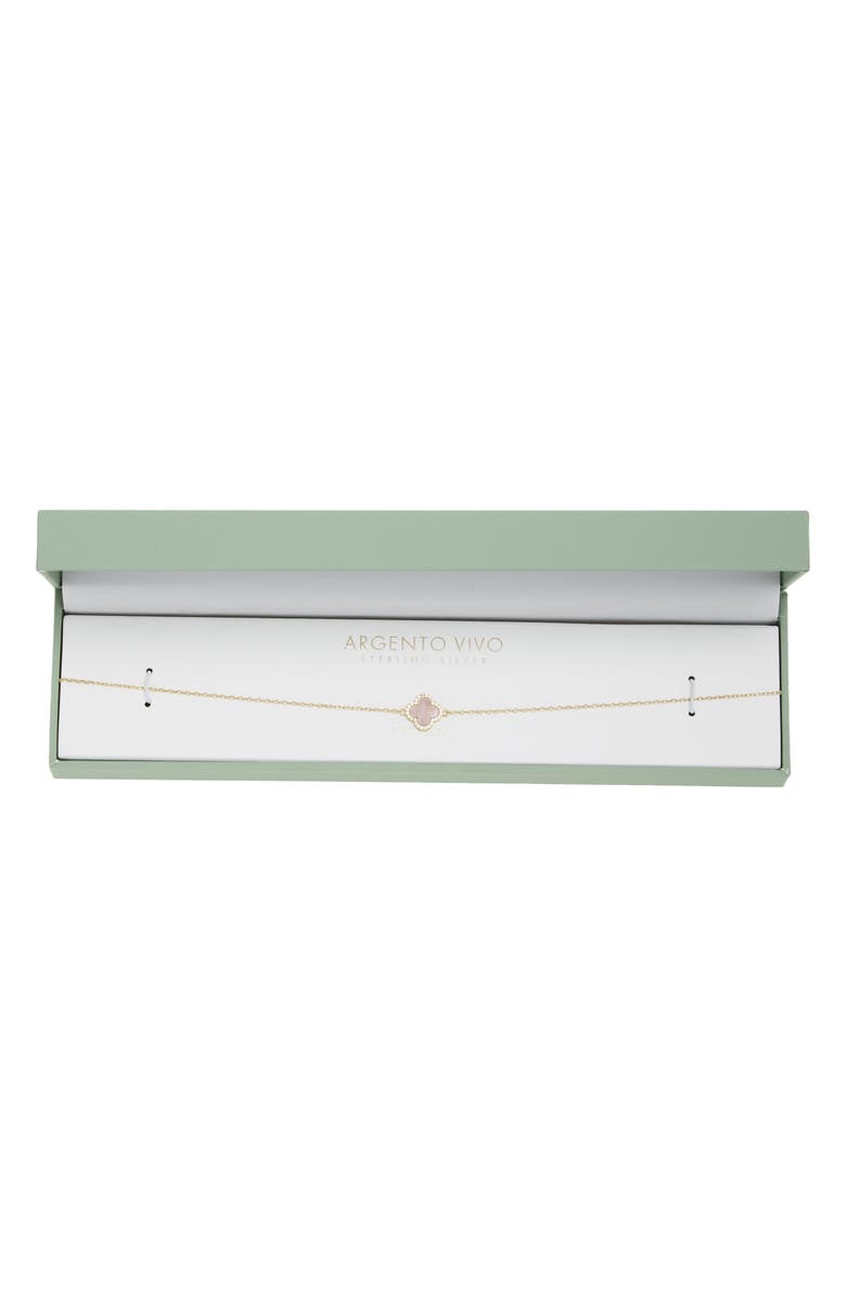 ARGENTO VIVO Pavé Clover Line Bracelet, Main, color, Gold