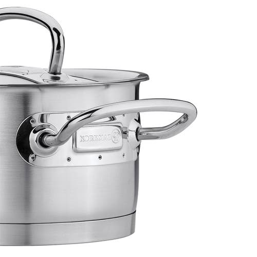 Korkmaz Proline Professional Series 6.2 Liter Stainless Steel Casserole With Lid In Silver