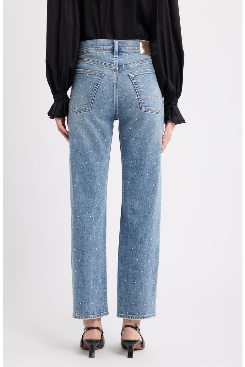 Harlow Rhinestone Detail Straight Leg Ankle Jeans, Alternate, color, ORIANJEWEL