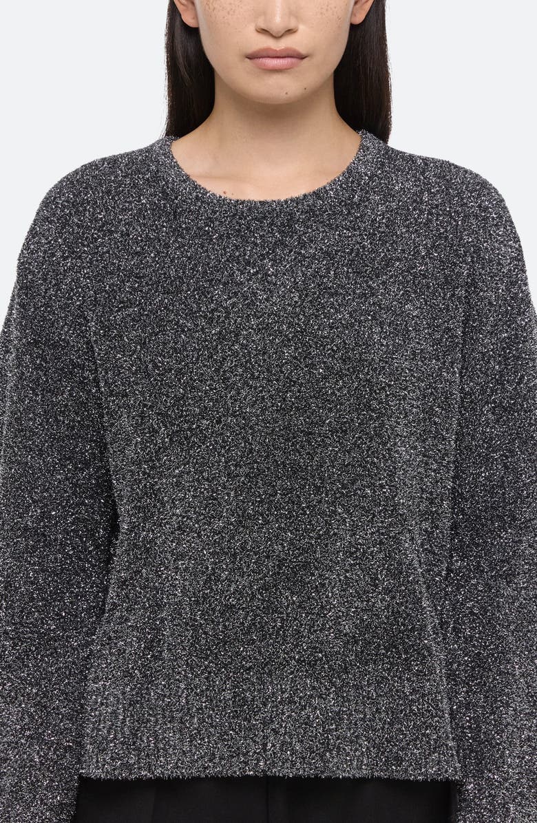 Helmut Lang Apex Plush Metallic Sweater, Alternate, color, Silver - B0k