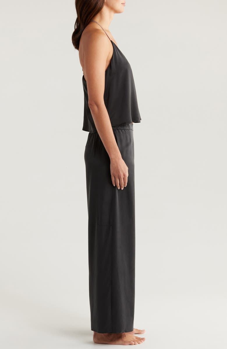 Lunya Washable Mulberry Silk Pajamas, Alternate, color, Immersed Black