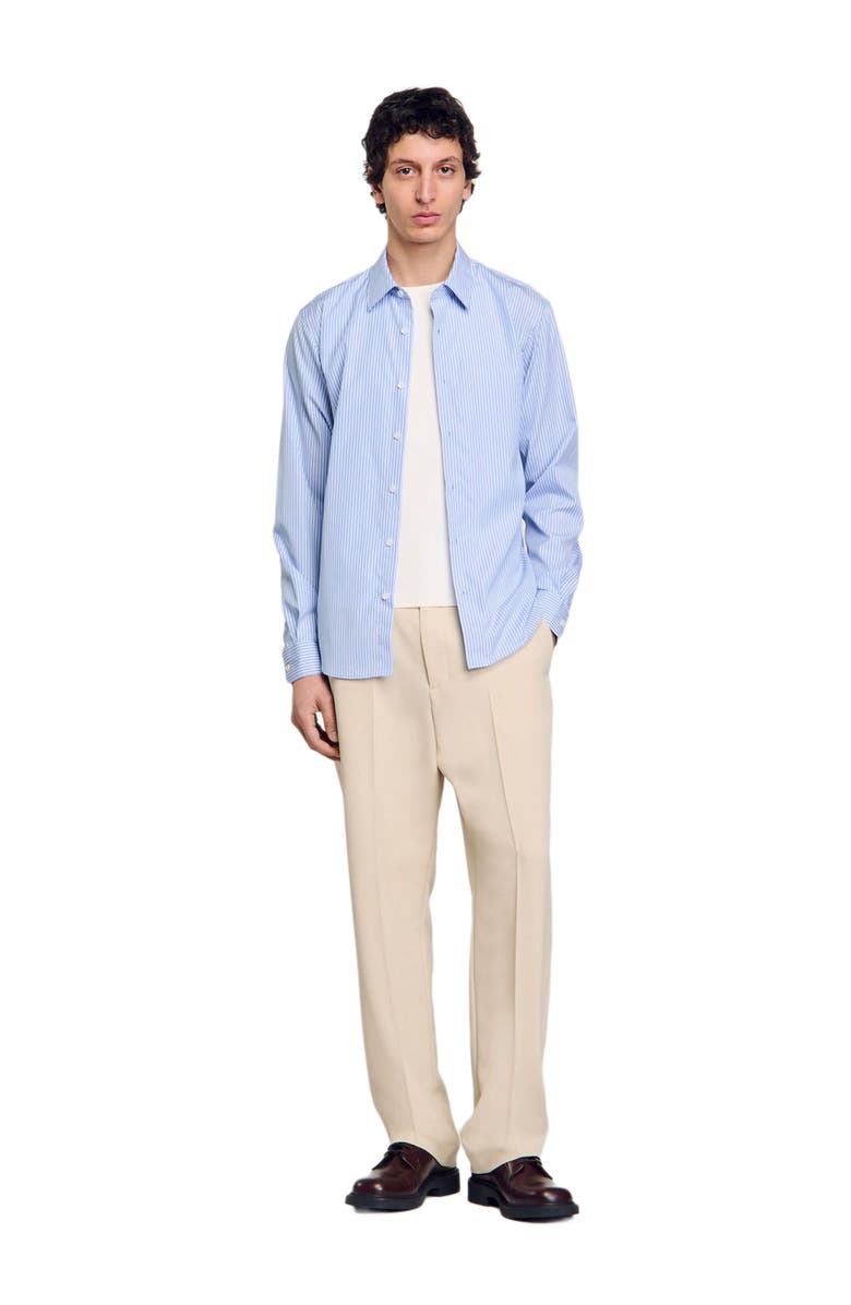 SANDRO Striped shirt, Alternate, color, Blue Sky