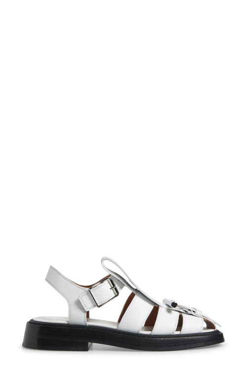 Alexander Mcqueen Mcqueen T-bar Fisherman Sandal In White/silver