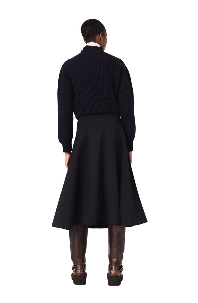 maje Wool roll-neck sweater, Alternate, color, Navy