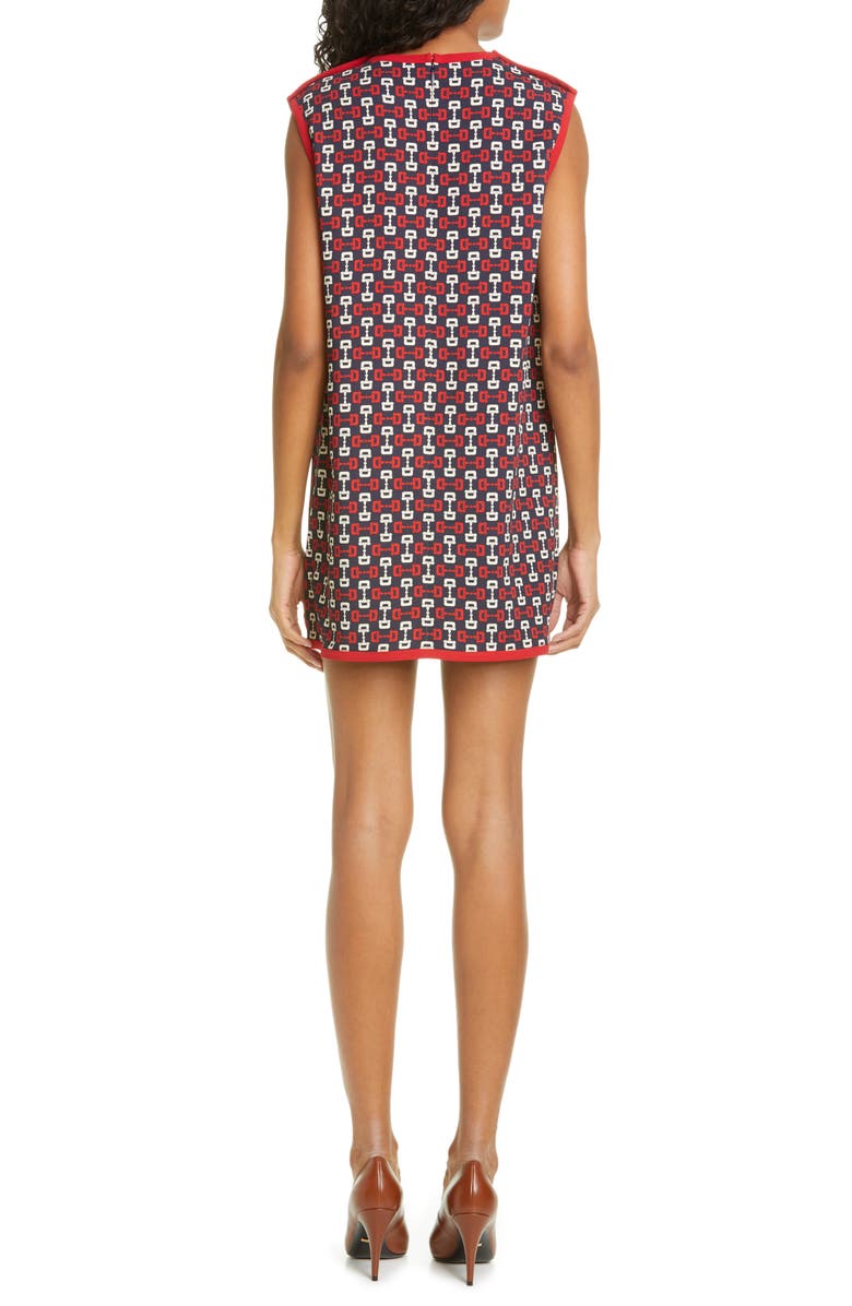 Gucci Horsebit Print Stretch Cady Shift Tunic Dress, Alternate, color,